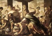 GIORDANO, Luca Christ Cleansing the Temple dh Sweden oil painting artist
